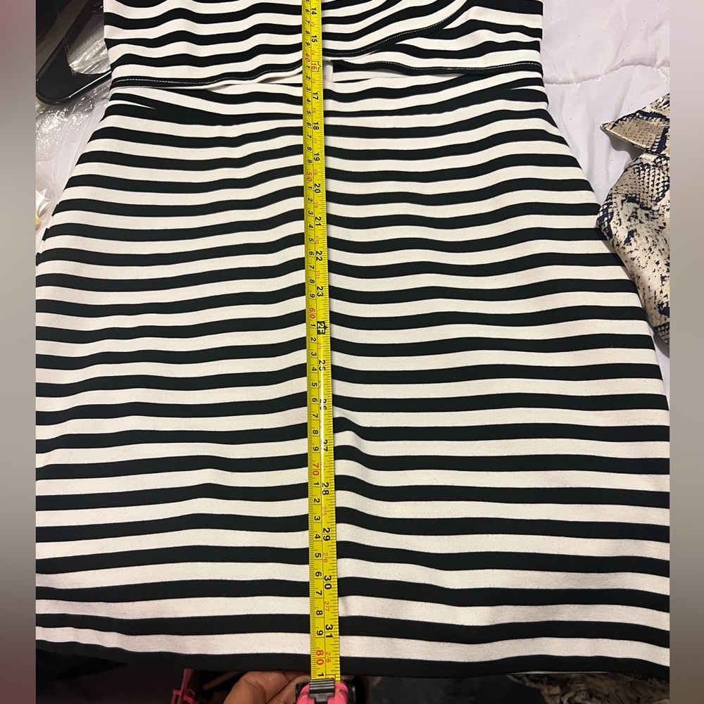 Express Black and White Striped Women's Dress - Picture 4 of 6